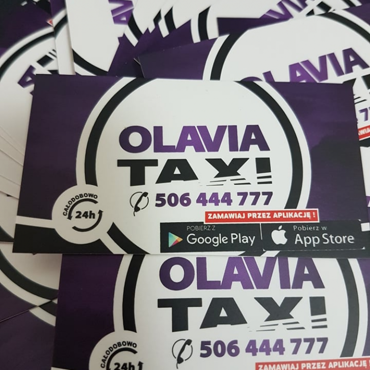 Wizytówki Olavia taxi z Oławy